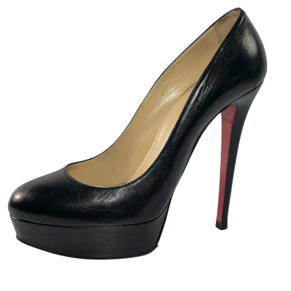 CHRISTIAN LOUBOUTIN BIANCA 140mm Black Platform Stiletto Pumps Heels 38.5 8.5